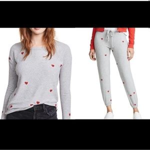 Chaser ❤️ Hearts Lounge Toss Pullover Sweatshirt & Jogger Sweatpants Set